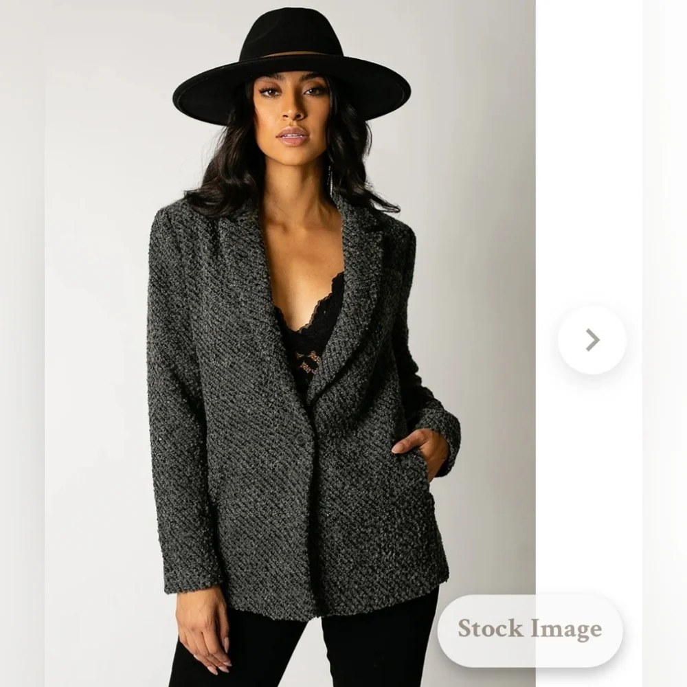 NWT MIA JOY Louve Blazer in Charcoal Black (Size: XL) - Picture 4 of 13